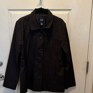 GAP Women's Utility Rain Repellant Jacket in Black Size Medium